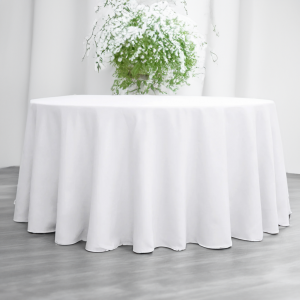 White Polyester 120 inch (fit round table)